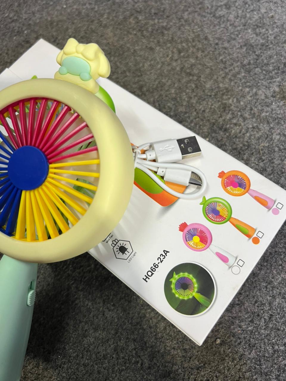 🌀 Mini Rechargeable Fan with LED Light — Garmi Ka Hal!