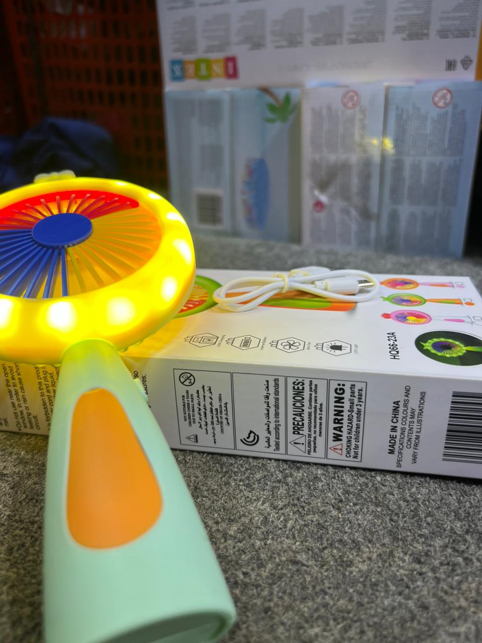 🌀 Mini Rechargeable Fan with LED Light — Garmi Ka Hal!
