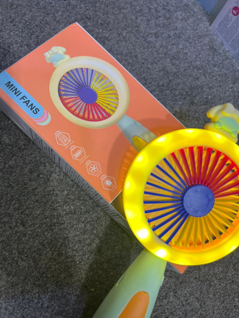 🌀 Mini Rechargeable Fan with LED Light — Garmi Ka Hal!
