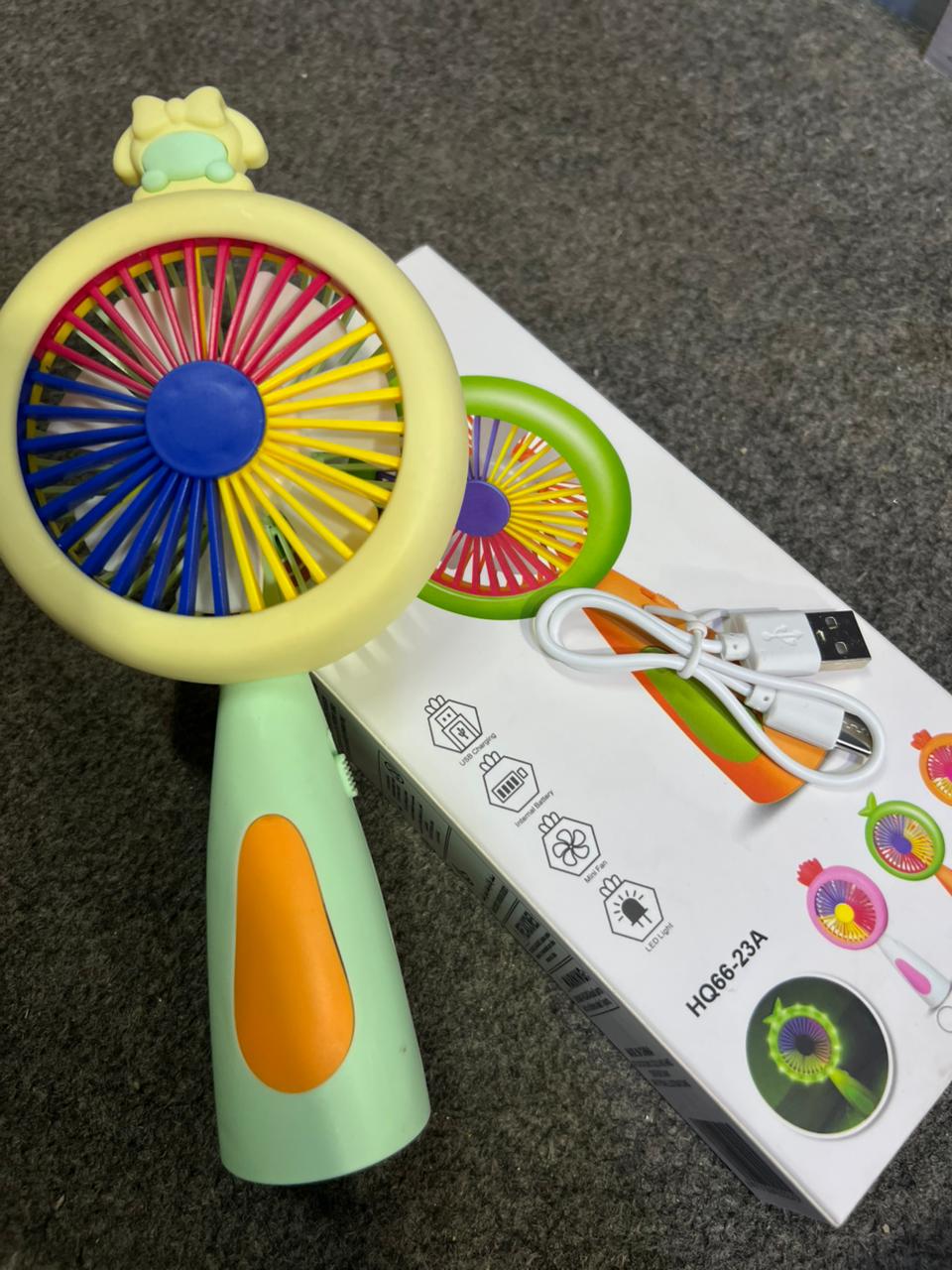 🌀 Mini Rechargeable Fan with LED Light — Garmi Ka Hal!