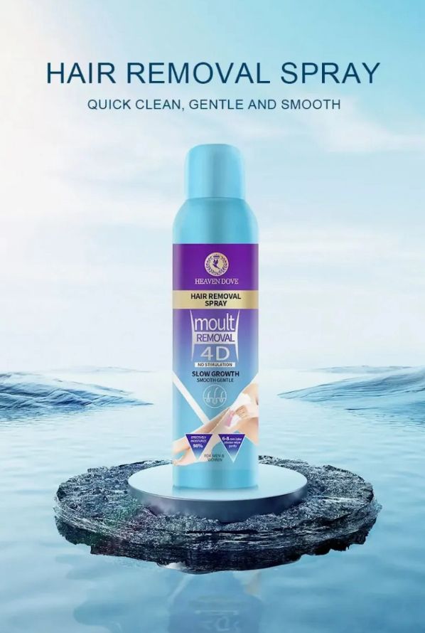Heaven Dove 4D Hair Removal Spray – Fast Acting, Skin-Friendly & Painless for Men & Women