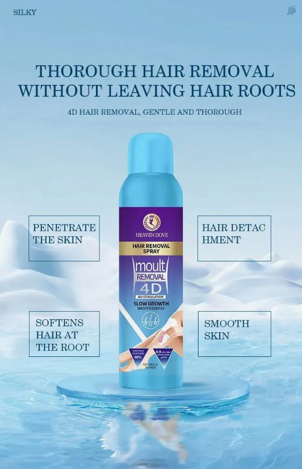 Heaven Dove 4D Hair Removal Spray – Fast Acting, Skin-Friendly & Painless for Men & Women