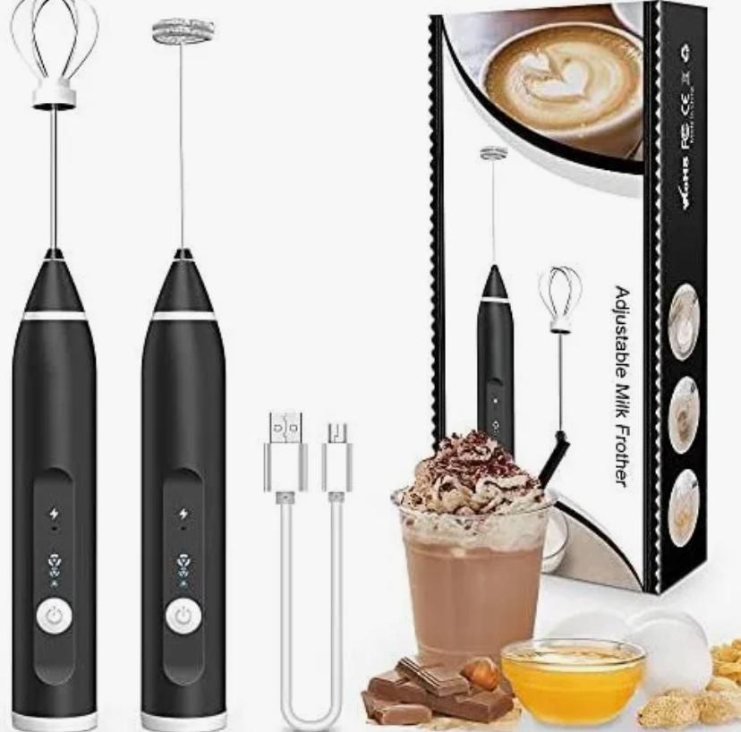 3-in-1 Electric Milk Frother & Coffee Beater – USB Rechargeable Handheld Mixer