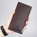 Genuine Leather Long Wallet – Slim Bifold | Men's Premium Wallet | Black & Brown