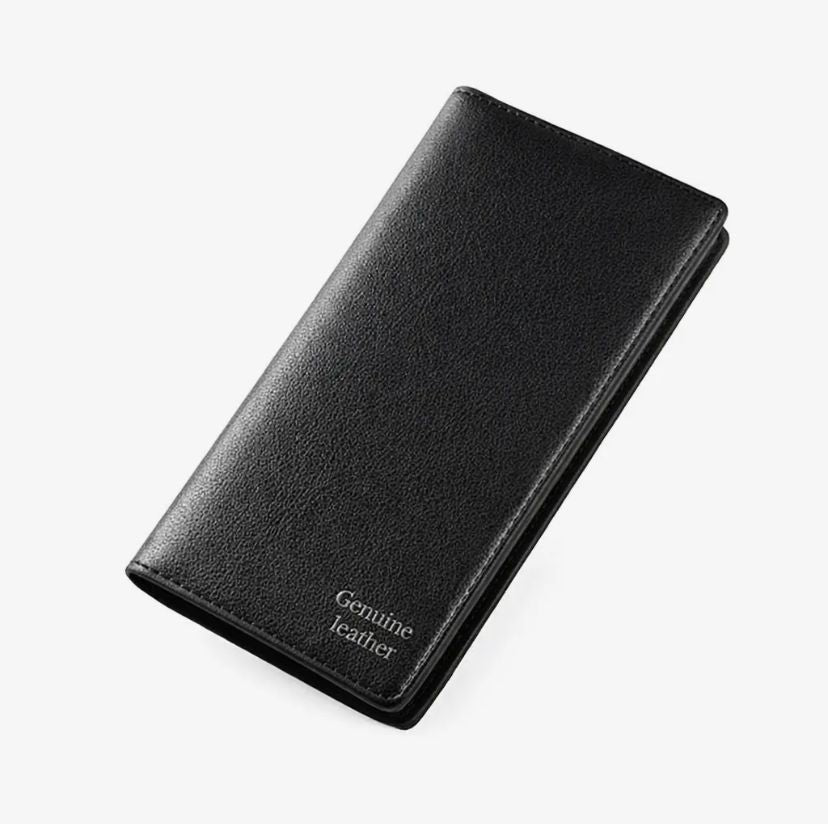 Genuine Leather Long Wallet – Slim Bifold | Men's Premium Wallet | Black & Brown
