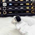 Royal Black Stone Ring – Vintage Silver Men's Jewelry