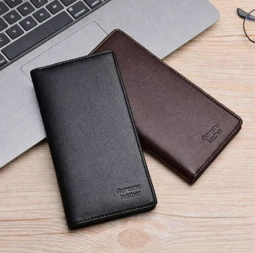 Genuine Leather Long Wallet – Slim Bifold | Men's Premium Wallet | Black & Brown