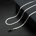 Silver Snake Chain Necklace – Flat Herringbone Style | Men & Women